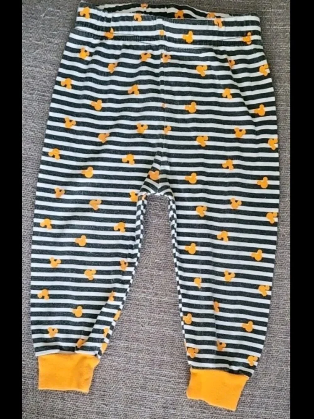 Disney 🎃🕸 Mickey Mouse Halloween Striped Pajamas Blk/Wht/Orange Unisex 18 M